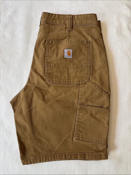 Carhartt Pants - Women’s Carhartt Loose Fit Tan Utility Work Shorts with Patch and Tool Pockets.